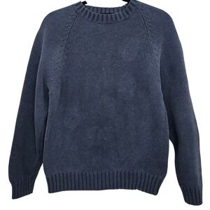 Vintage J Peterman Co Mens Blue Raglan Cotton Knit Sweater Hong Kong S Raglan
